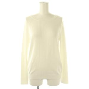 シルク混 ニットプルオーバー カットソー リブ 40 ホワイト /CX OS