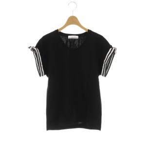 RIBBON TEE Tシャツ カットソー 38 ブラック ホワイト /DO OS