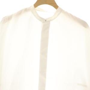 MACPHEE 24SS コットンブロード クロップドシャツ 七分袖 36 ホワイト /HK OS