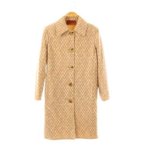 総柄コート 40 ベージュ ホワイト /DO OS