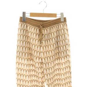 MISSONI 総柄イージーパンツ 40 ブラウンベージュ ホワイト /DO OS