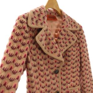 MISSONI 総柄 ジャケット ニット シングル 40 べージュ /HK OS