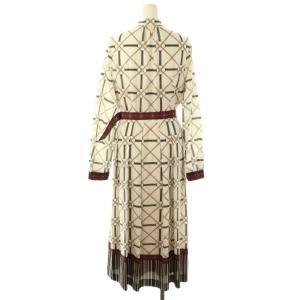 Diagram GRACE CONTINENTAL 24AW チェーンベルトプリントワンピース ロング 36 ホワイト /HK OS