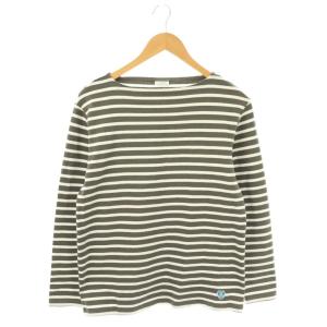 ボーダー 長袖カットソー Tシャツ 3 グレー ホワイト /ES OS