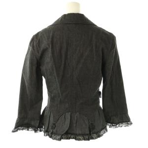 MOSCHINO JEANS レース デニムジャケット リネン混 I38 ブラック 黒 /CX OS