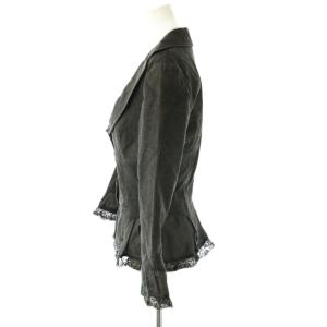 MOSCHINO JEANS レース デニムジャケット リネン混 I38 ブラック 黒 /CX OS