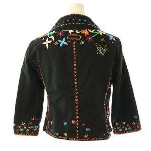 MOSCHINO CHEAP AND CHIC ノーカラージャケット 刺繍 黒 ブラック マルチカラー /CX OS