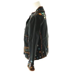 MOSCHINO CHEAP AND CHIC ノーカラージャケット 刺繍 黒 ブラック マルチカラー /CX OS