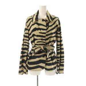 総柄 スエード ジャケット シングル I42 ベージュ ブラック /HK OS