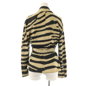 MOSCHINO CHEAP AND CHIC 総柄 スエード ジャケット シングル I42 ベージュ ブラック /HK OS