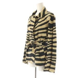 MOSCHINO CHEAP AND CHIC 総柄 スエード ジャケット シングル I42 ベージュ ブラック /HK OS