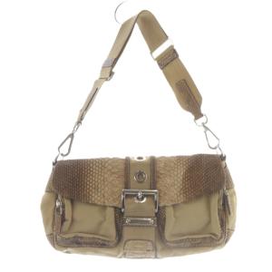 ナイロン パイソン ワンショルダーバッグ ブラウン