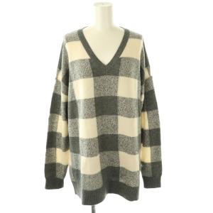CHARMING BOBBIE ニット セーター チェック 長袖 38 グレー /HK OS