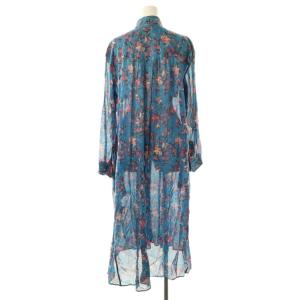 ISABEL MARANT ETOILE 花柄 シャツワンピース ロング 36 ブルー /HK OS