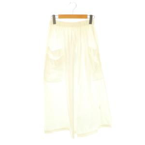 24SS バルキーシーチング ダブルポケットギャザースカート ロング M ホワイト /HK OS