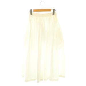 homspun 24SS バルキーシーチング ダブルポケットギャザースカート ロング M ホワイト /HK OS