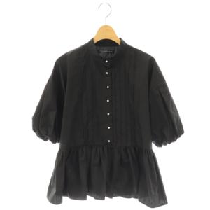 23SS Chartty パールボタン 半袖ブラウス F ブラック /ES OS