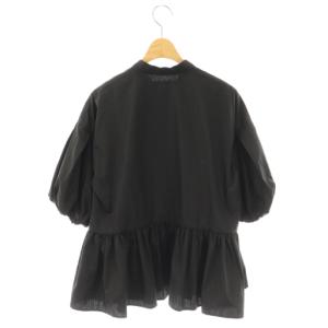 TSURU by Mariko Oikawa 23SS Chartty パールボタン 半袖ブラウス F ブラック /ES OS