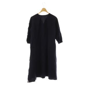 BLUE LABEL CRESTBRIDGE シャツワンピース 膝丈 七分袖 36 ネイビー /HK OS