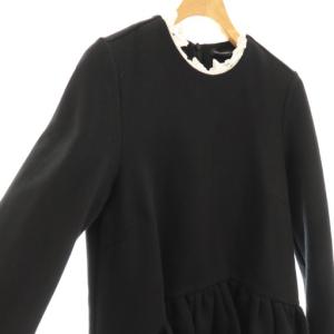 TSURU by Mariko Oikawa Eloise レース襟ペプラムカットソー F ブラック ホワイト /DO OS