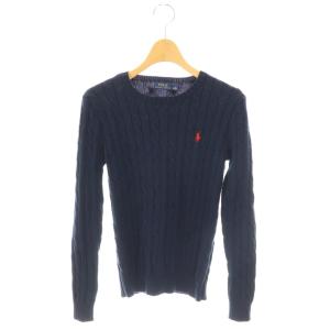 ケーブルニット セーター 長袖 XS ネイビー /HK OS
