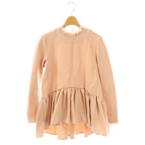 Queenie レース襟 ペプラムカットソー F ピンクベージュ /ES OS