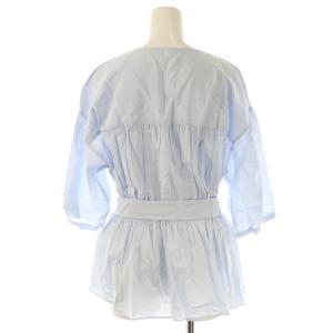 BALLSEY シルク混 ブラウス ノーカラー 36 ペールブルー /ES OS