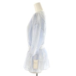 BALLSEY シルク混 ブラウス ノーカラー 36 ペールブルー /ES OS