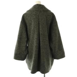 Spick&Span Wスライバーヘリンボーンミドルコート アウター 36 グレー ブラック /HK OS