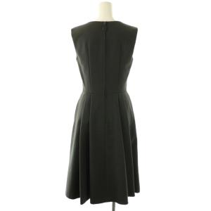 FOXEY NEW YORK Dress Freesia ワンピース Vネック タック 38 チャコール 31026 /CX OS SH