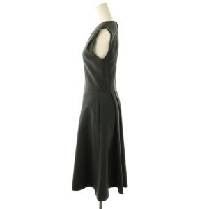 FOXEY NEW YORK Dress Freesia ワンピース Vネック タック 38 チャコール 31026 /CX OS SH