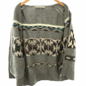 Framework ジャガードZIPカーディガン ニット グレー /HK OS SH