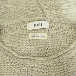 SHIPS リネンニット セーター サマーニット 長袖 M グレー /MY OS AD