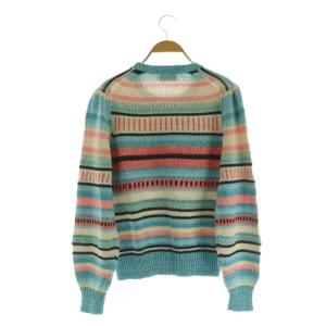 POLO RALPH LAUREN リネン混 ニット セーター 長袖 総柄 M マルチカラー /MY OS