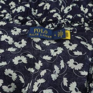 POLO RALPH LAUREN 花柄 ノースリーブブラウス フリル 4 ネイビー /MY OS