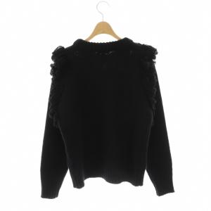 HYKE 23AW フリンジニット セーター プルオーバー ウール 1 ブラック 黒 11331 /CX OS