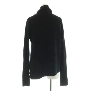 L'Appartement Rib Slit T/N KN ニット セーター タートルネック 長袖 カシミア混 ブラック /MY OS