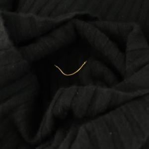 L'Appartement Rib Slit T/N KN ニット セーター タートルネック 長袖 カシミア混 ブラック /MY OS