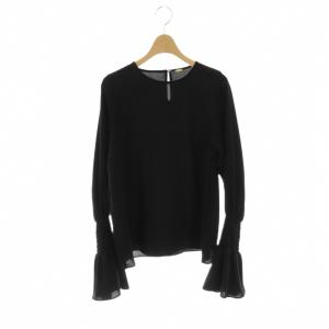 23AW Shirring Blouse ブラウス プルオーバー 黒 ブラック ベルスリーブ /CX OS