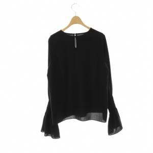 Lisiere L'Appartement 23AW Shirring Blouse ブラウス プルオーバー 黒 ブラック ベルスリーブ /CX OS