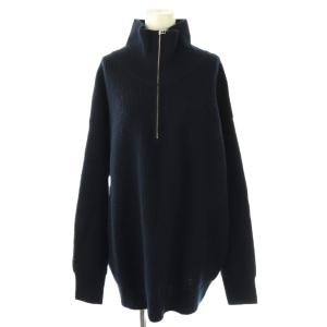 24AW ワッフルハーフジッププルオーバー ニット セーター ウール ネイビー 紺 /CX OS