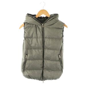 FEBEDUE ダウンベスト ジップアップ 42 グレー /HK OS
