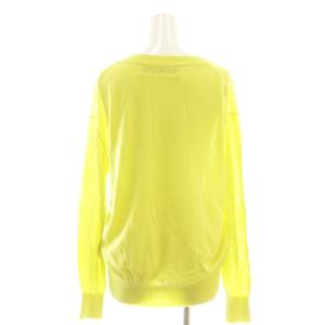 INSCRIRE 23SS シアーVネックニット カットソー プルオーバー シルク混 ライムイエロー /CX OS