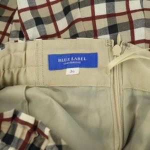 BLUE LABEL CRESTBRIDGE チェック フレアスカート ロング 36 ベージュ /MY OS