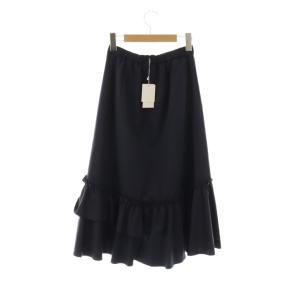 LANVIN en Bleu フリルスカート 36 ネイビー /DO OS