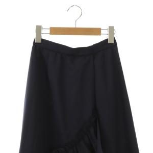 LANVIN en Bleu フリルスカート 36 ネイビー /DO OS