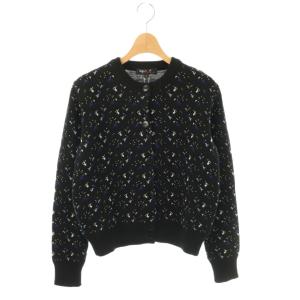 25SS カーディガン ニット 長袖 クルーネック コットン 1 黒 /NR OS