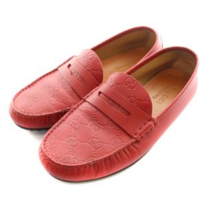 GGエンボスレザードライビングシューズ ローファー 5.5 赤 レッド /SS OS