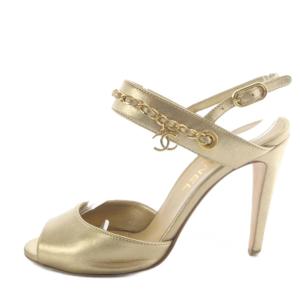 CHANEL サンダル ココマーク 37C ゴールドカラー