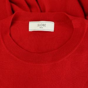 SLOBE IENA 22AW ギャザーロングドレス ニットワンピース 長袖 オーバーサイズ レッド /MY OS